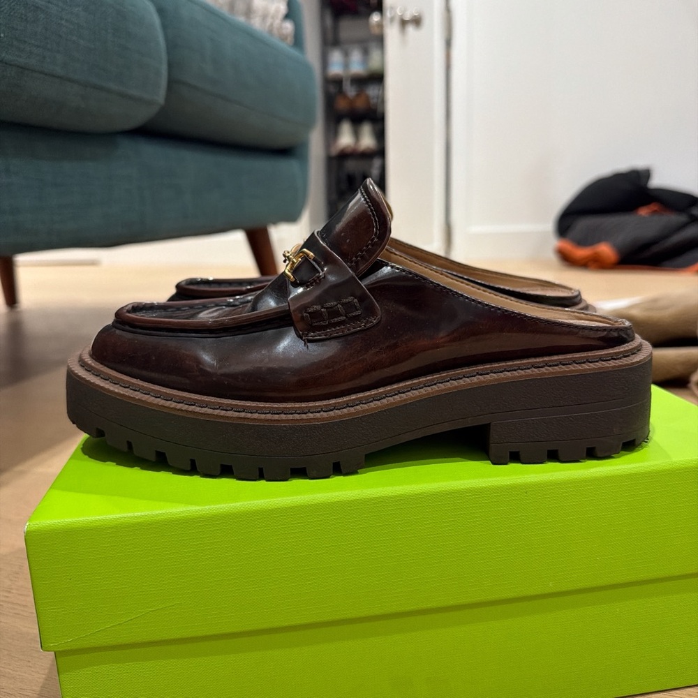 Sam Edelman Brown Leather Horsebit Mule - Picture 3 of 4